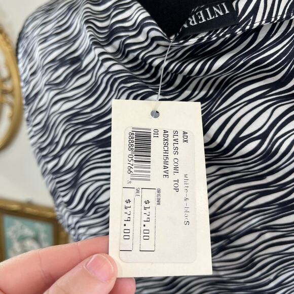 Vintage Y2K Intermix Zebra Print Silk Cowl Neck Sleeveless Top silk size xs - Picture 3 of 6